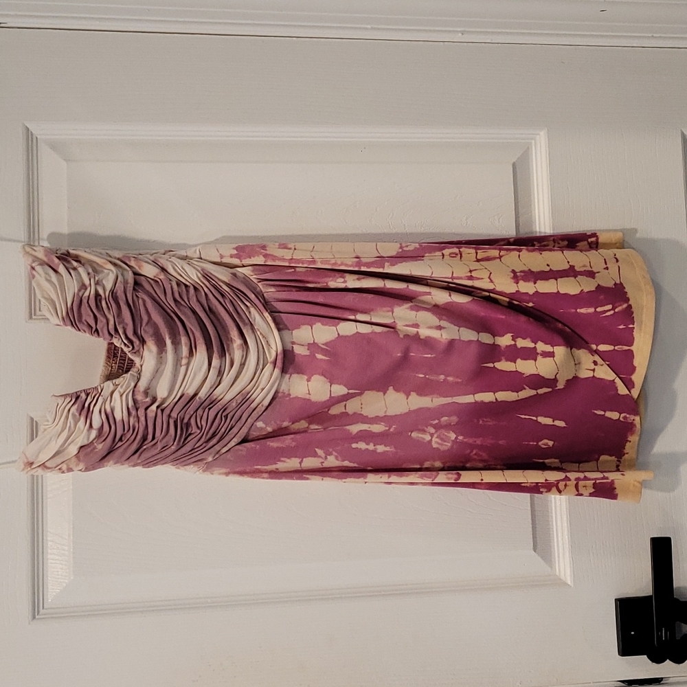 Moon Katz bodycon tie dye strapless dress